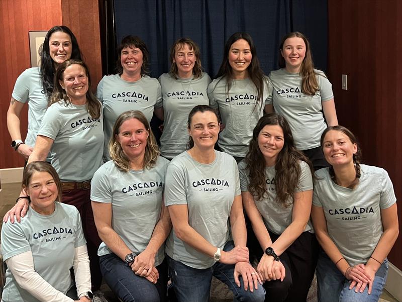 Cascadia Sailing: Top row (left to right): Becky Kelly, Sarah Turpie, Joy Dahlgren, Chris Wolfe, Tara Golonka, Zoe Folsetter; bottom row: Jaime Mack, Jen Glass, Lindsay Bergan, AnaLucia Clarkson, Kate Sargent - photo © Cascadia Sailing