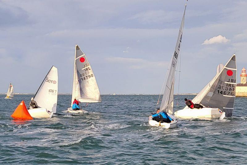 Gybe mark action from (L to R) Harris, Team ter Horst, Team Long, Fisher & Keegan - Viking Marine DMYC Frostbite Series 2 day 2 - photo © Ian Cutliffe