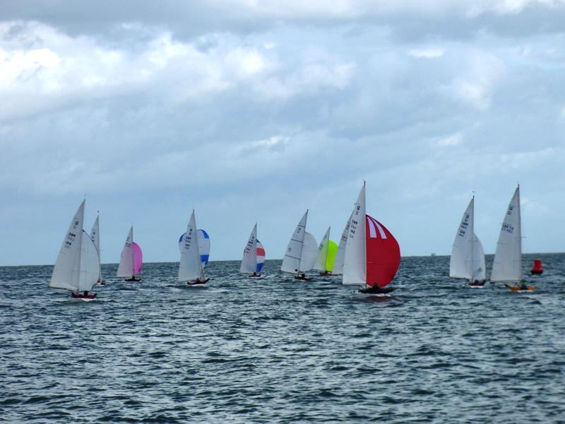 Downwind during race 5 of the Bembridge Illusion Trafalgar Trophy 2017 photo copyright Mike Samuelson taken at Bembridge Sailing Club and featuring the Illusion class