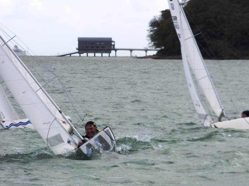 Mark Downer during race 2 of the Bembridge Illusion Trafalgar Trophy 2017 photo copyright Mike Samuelson taken at Bembridge Sailing Club and featuring the Illusion class