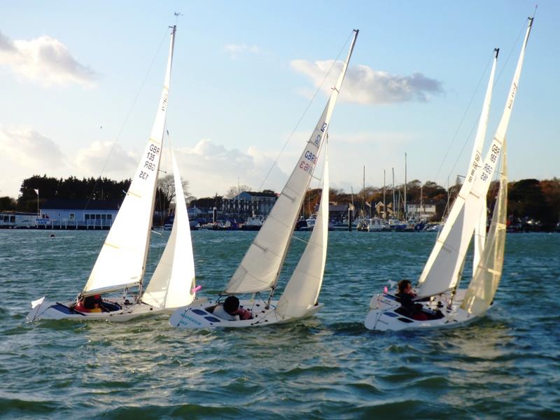 ISC vs. SVYC during the Bembridge Illusion Inter Club Team Racing photo copyright Mike Samuelson taken at Bembridge Sailing Club and featuring the Illusion class