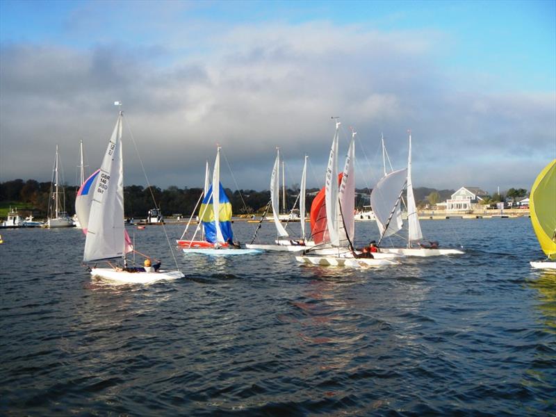 Bembridge Illusion fleet sail January Jacket in November - Sunday's race 2 photo copyright Mike Samuelson taken at Bembridge Sailing Club and featuring the Illusion class