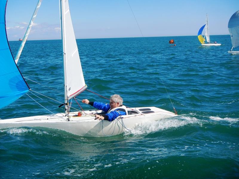 Illusion fleet race for Vernon's Easter Egg Cup at Bembridge - Race 3 photo copyright Mike Samuelson taken at Bembridge Sailing Club and featuring the Illusion class