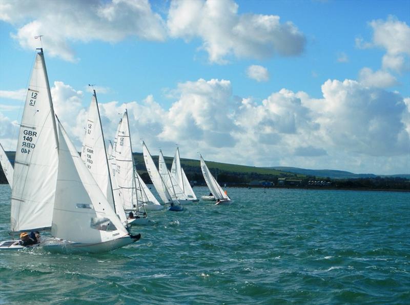 Bembridge Illusion 2023-24 Season opening weekend - race 2 start photo copyright Mike Samuelson taken at Bembridge Sailing Club and featuring the Illusion class