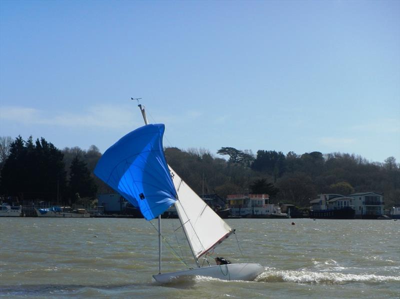 Bembridge Illusion Vernon's Easter Egg Cup 2024 - Race 2 photo copyright Mike Samuelson taken at Bembridge Sailing Club and featuring the Illusion class