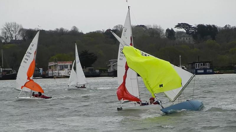 Bembridge Illusion Flying Dutchman Trophy 2024 - Race 3 downwind photo copyright Mike Samuelson taken at Bembridge Sailing Club and featuring the Illusion class