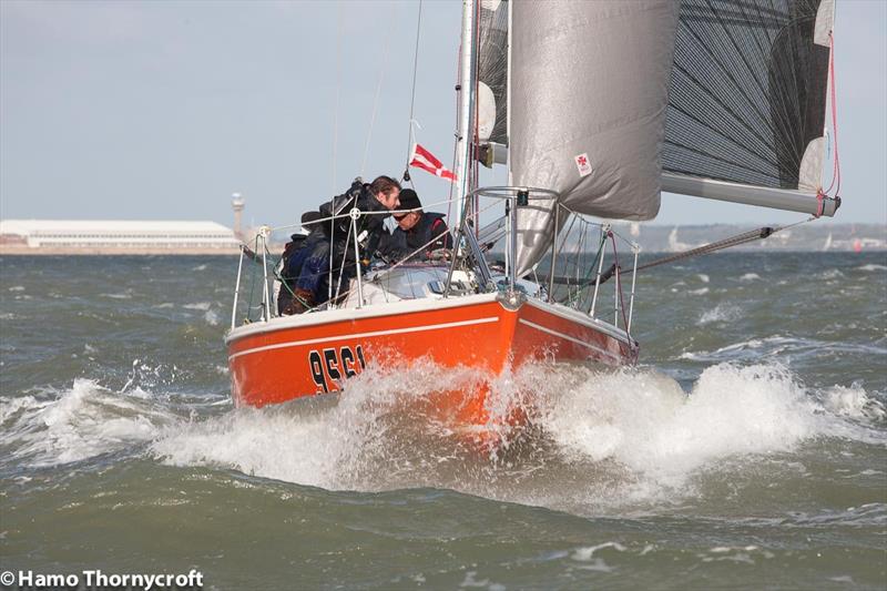 2017 Hamble Winter Series week 4 photo copyright Hamo Thornycroft / www.yacht-photos.co.uk taken at Hamble River Sailing Club and featuring the Impala 28 class