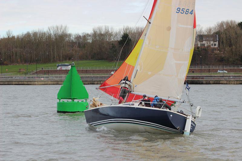 Skukusa - Liverpool YC Brass Monkey Series race 5 photo copyright Alistair Roaf taken at Liverpool Yacht Club and featuring the Impala 28 class