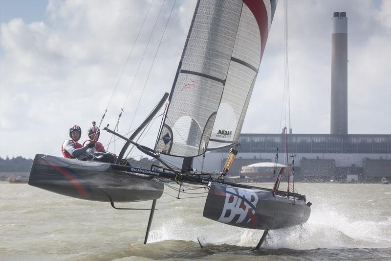 Ben Ainslie Racing's Giles Scott and Paul Campbell-James train on the Nacra F20 photo copyright Harry Kenney-Herbert taken at  and featuring the Formula 20 class