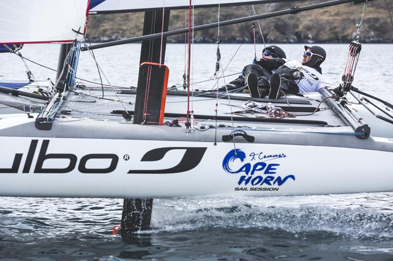 Franck Cammas rounds Cape Horn in a foiling catamaran photo copyright Julbo taken at  and featuring the Formula 20 class