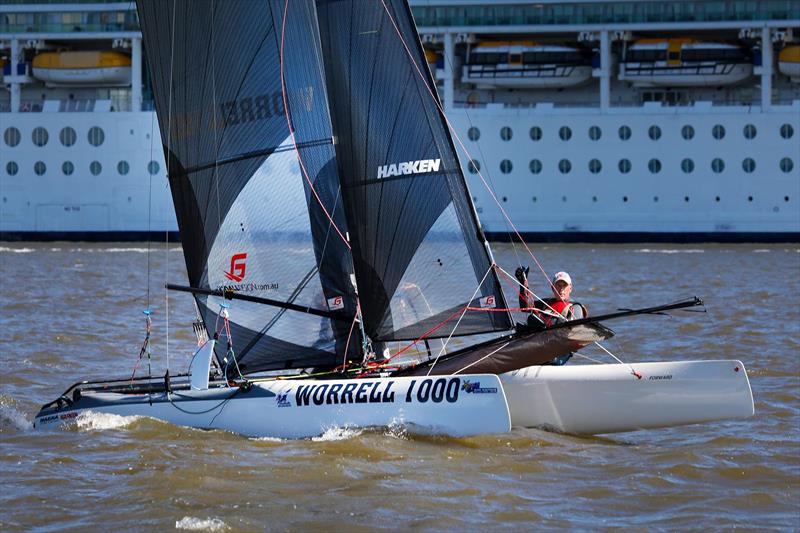 Nacra F20 during the Cock of the Harbour at SailFest Newcastle 2024 - photo © Promocean Media