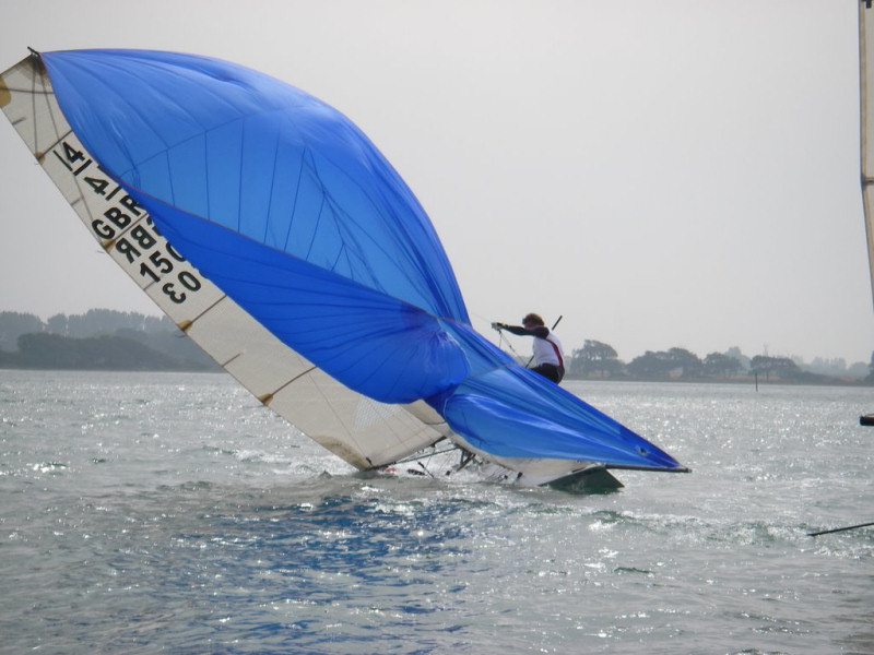 Action from the International 14 Armband Cup in Chichester Harbour photo copyright Andrew Penman taken at Itchenor Sailing Club and featuring the International 14 class