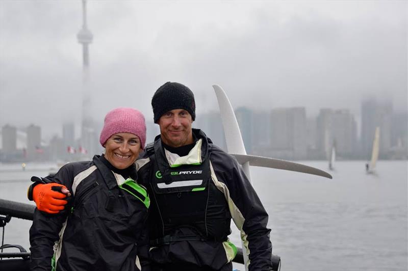 Katie Nurton & Nigel Ash sign up for the 2015 International 14 Worlds in Geelong photo copyright Mary Pudney taken at Royal Geelong Yacht Club and featuring the International 14 class