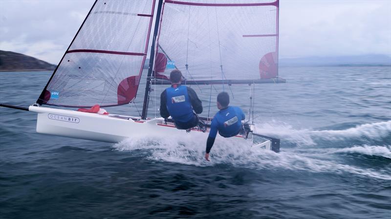 The final day of racing at PoW Week photo copyright Hugh Maclean taken at South Caernarvonshire Yacht Club and featuring the International 14 class