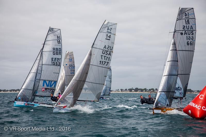 VRsport.tv International 14 Worlds at Carnac day 3 photo copyright VR Sport Media taken at Yacht Club de Carnac and featuring the International 14 class