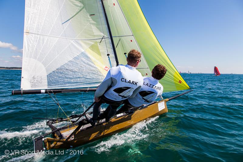 VRsport.tv International 14 Worlds at Carnac day 6 photo copyright VR Sport Media taken at Yacht Club de Carnac and featuring the International 14 class