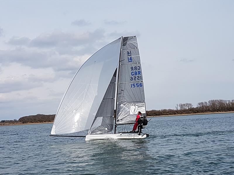 International 14 Easter Tray at Itchenor photo copyright ISC taken at Itchenor Sailing Club and featuring the International 14 class