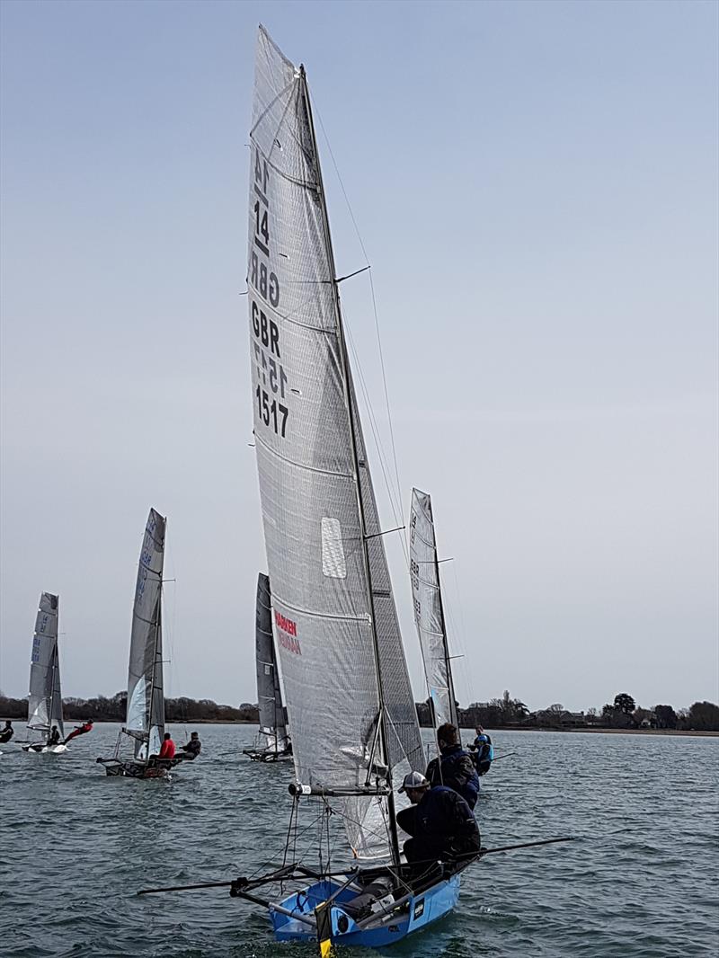 International 14 Easter Tray at Itchenor photo copyright ISC taken at Itchenor Sailing Club and featuring the International 14 class