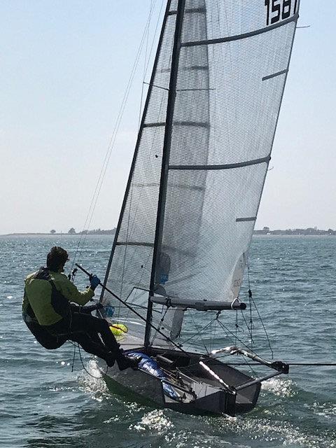 Douglas Pattison & Mark Tait during the International 14 Walker Trophy at Itchenor photo copyright Harvey Hillary taken at Itchenor Sailing Club and featuring the International 14 class