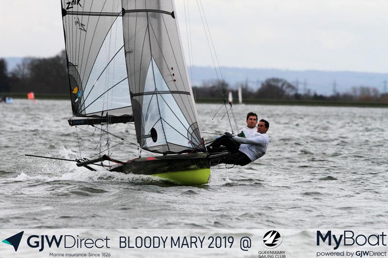 GJW Direct Bloody Mary 2019 photo copyright Mark Jardine taken at Queen Mary Sailing Club and featuring the International 14 class