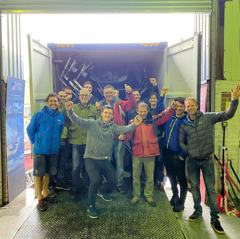 The GBR International 14s are loaded into the container, bound for the Worlds in Perth photo copyright Luke Boughton taken at  and featuring the International 14 class