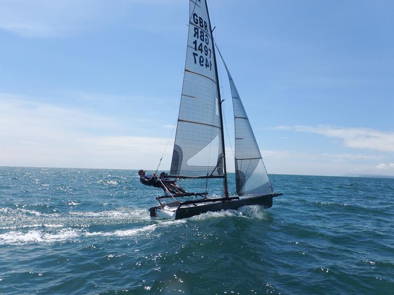 I14 fleet newcomers Jock and Emily photo copyright I14GBR taken at Hayling Island Sailing Club and featuring the International 14 class