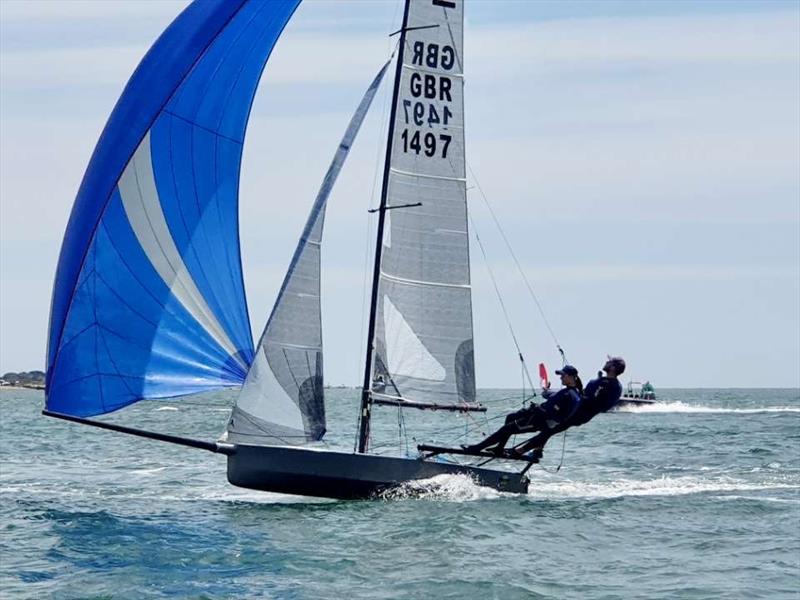 I14 fleet newcomers Jock and Emily photo copyright I14GBR taken at Hayling Island Sailing Club and featuring the International 14 class