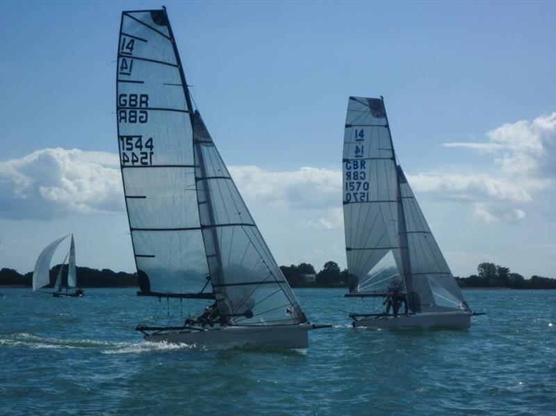 I14 Bull Trophy at Itchenor photo copyright Andy Penman & Caroline Gosford taken at Itchenor Sailing Club and featuring the International 14 class