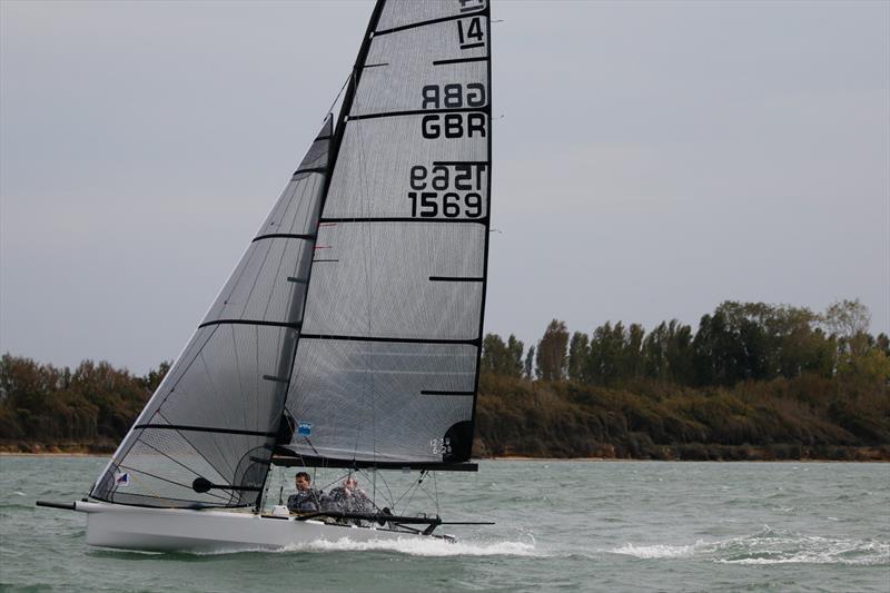 International 14 Itchenor Gallon photo copyright Robin Nott taken at Itchenor Sailing Club and featuring the International 14 class