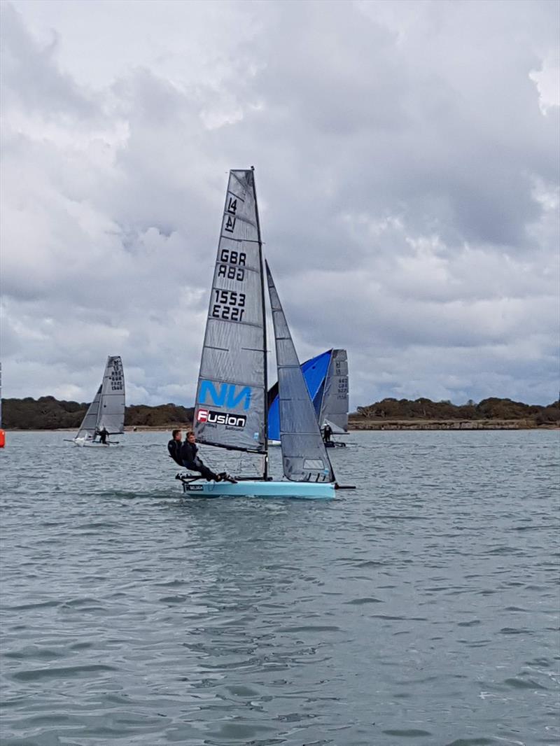 International 14 Walker Trophy at Itchenor photo copyright Caroline Gosford taken at Itchenor Sailing Club and featuring the International 14 class