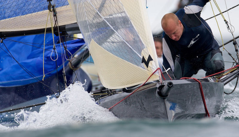 Day 3 of International 14 POW Week in Falmouth photo copyright Ian Roman / www.ianroman.com taken at Restronguet Sailing Club and featuring the International 14 class