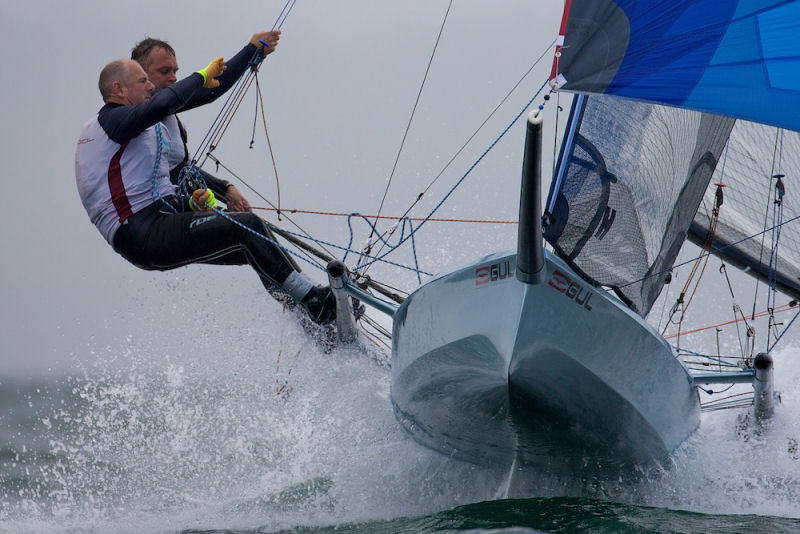 Day 3 of International 14 POW Week in Falmouth photo copyright Ian Roman / www.ianroman.com taken at Restronguet Sailing Club and featuring the International 14 class