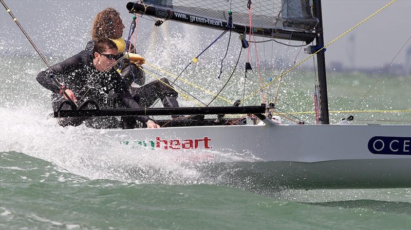 International 14 Prince of Wales Cup race photo copyright Ian Roman / www.ianroman.com taken at Hayling Island Sailing Club and featuring the International 14 class