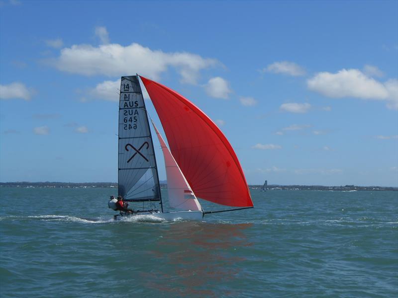 The Jolly Roger - International 14 2018 Australian Championships - Day 1 photo copyright John Graham taken at Darling Point Sailing Squadron and featuring the International 14 class