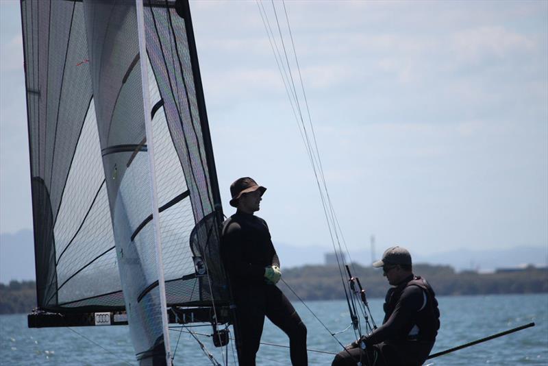 International 14 Australian Championships - Day 5, Race 8 photo copyright Lyn Hanlon taken at Darling Point Sailing Squadron and featuring the International 14 class