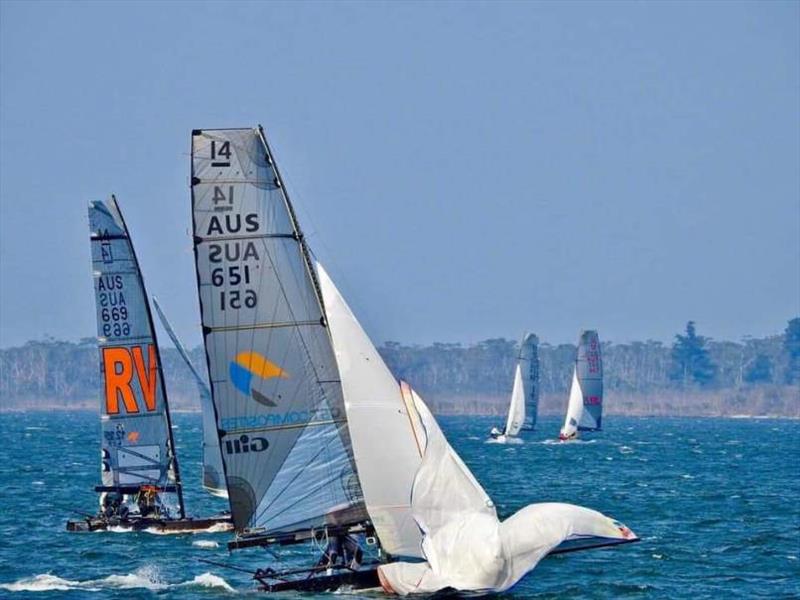 Day 1 - International 14ft Skiff State Championships - photo © Metung Yacht Club