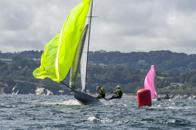 International 14 UK National Championships 2019 - the Prince of Wales Cup race photo copyright Lee Whitehead / www.photolounge.co.uk taken at Royal Cornwall Yacht Club and featuring the International 14 class