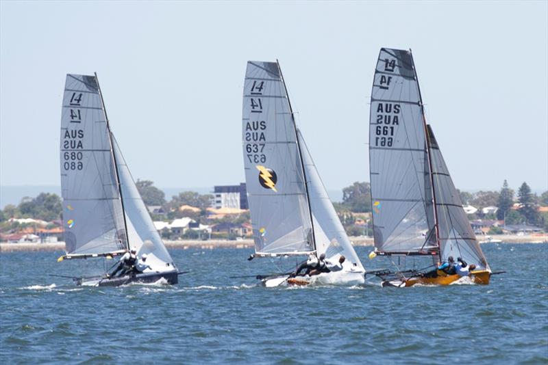 CST Composites i14 World Championships 2020 photo copyright Bernie Kaaks taken at Perth Dinghy Sailing Club and featuring the International 14 class