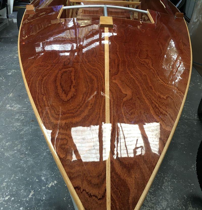 Vintage Australian 14 'Target' restored and on display in Perth photo copyright Anthony Anderson taken at Perth Dinghy Sailing Club and featuring the International 14 class