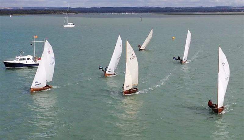 Start of race 2 in the Classic and Vintage POW event at Itchenor photo copyright HPG media / 14 Association taken at Itchenor Sailing Club and featuring the International 14 class