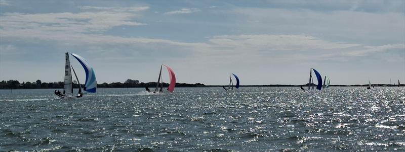 International 14 Easter Tray at Itchenor photo copyright Caroline Gosford taken at Itchenor Sailing Club and featuring the International 14 class