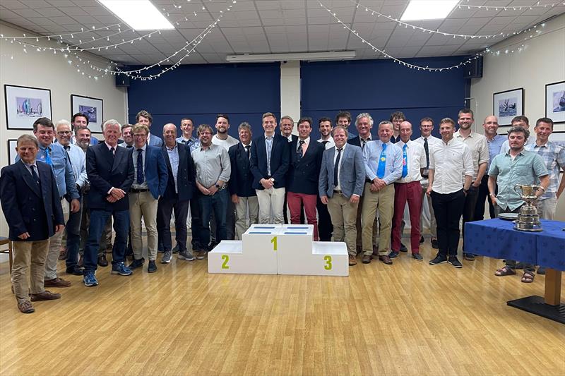 Prize-giving for International 14 Prince of Wales Week at the WPNSA photo copyright Cam Tweedle taken at Weymouth & Portland Sailing Academy and featuring the International 14 class