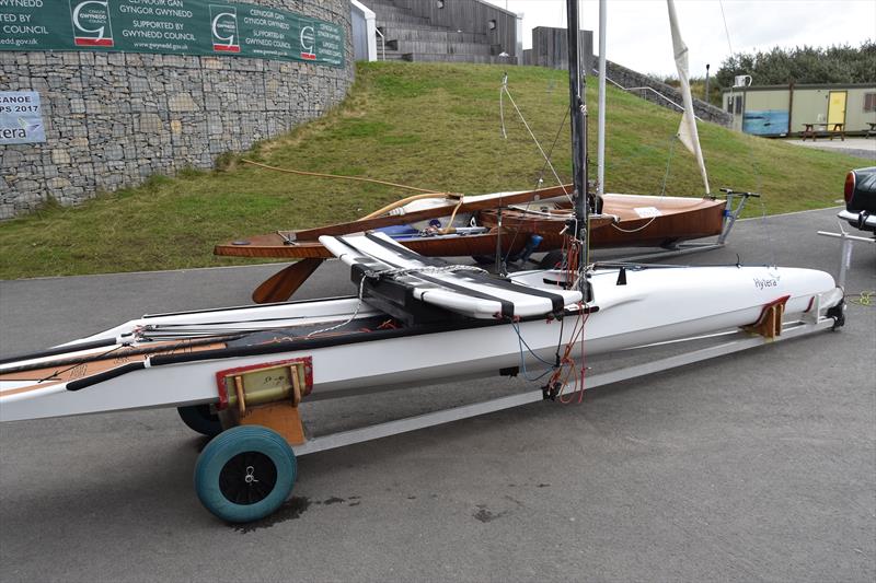 The oldest and newest Canoes sit side by side. 50 years but a whole lot more separate them photo copyright David Henshall taken at Plas Heli Welsh National Sailing Academy and featuring the International Canoe class