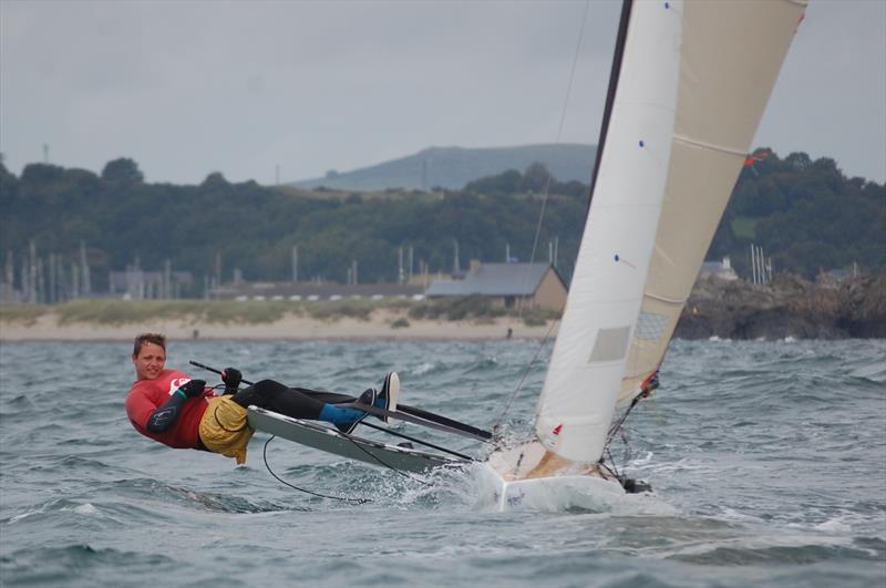 If you want to go fast, hike harder... Anton Grigull shows how on day 6 of the International Canoe Worlds at Pwllheli - photo © David Henshall