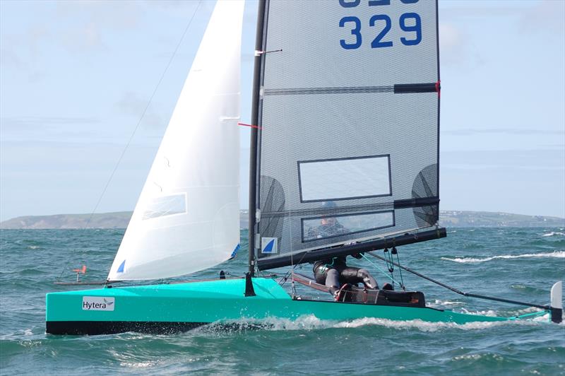 Winner Robin Wood in the Morrison 3 design looked to be managing the chop on top of the swell better than the other front runners photo copyright David Henshall taken at Plas Heli Welsh National Sailing Academy and featuring the International Canoe class