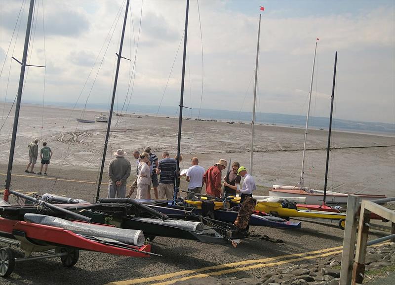 Race briefing: `This is where the mark should be` on Day 3 of the International Canoe 'not the Worlds' event at West Kirby photo copyright G Caldwell  taken at West Kirby Sailing Club and featuring the International Canoe class