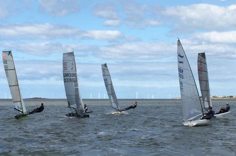Gareth Caldwell proving that the rest of the fleet were correct, and there wasn't a port end bias - Day 4 of the International Canoe 'Not the Worlds' event at West Kirby photo copyright Tony Marston taken at West Kirby Sailing Club and featuring the International Canoe class