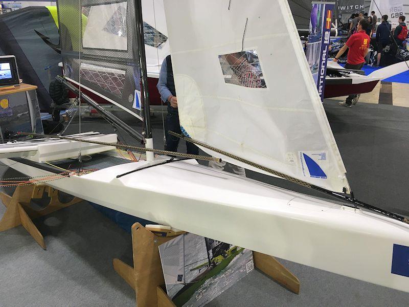 Tiller extension matches jib-boom - seen at the RYA Dinghy & Watersports Show - photo © Magnus Smith / www.yachtsandyachting.com
