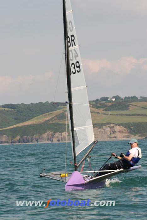 Action from the International Moth nationals at New Quay Sailing Club photo copyright Elaine Marsh / www.fotoboat.com taken at  and featuring the International Moth class