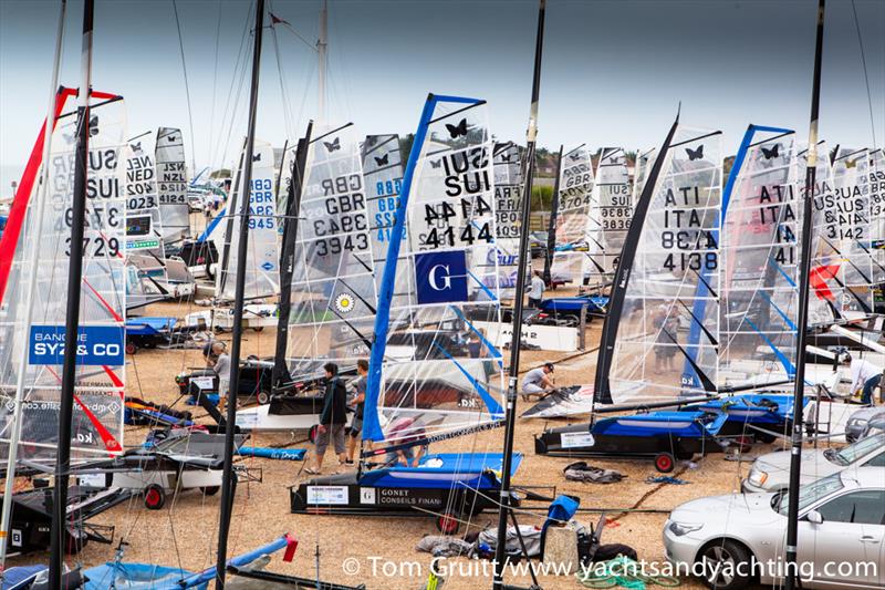 First day of the International Moth World Championships  photo copyright Tom Gruitt / yachtsandyachting.com taken at Hayling Island Sailing Club and featuring the International Moth class